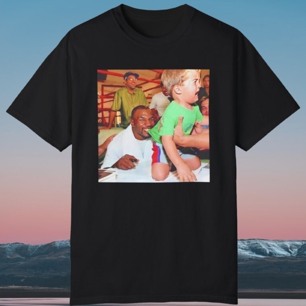 Boxing Mike Tyson Biting Kids Shirt